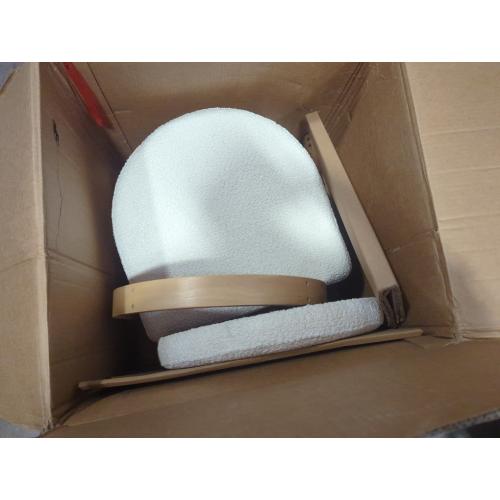 Set of 2 Color White Modern White Upholstered And Oak Finish Side Chair (Set-2) (Set of 2)