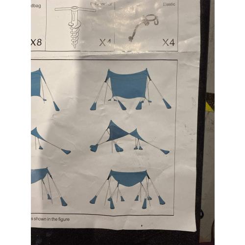 Osoeri Beach Tent, Camping Sun Shelter UPF50  with 8 Sandbags, Sand Shovels, Ground Pegs & Stability Poles, Outdoor Shade Beach Canopy for Camping Trips, Fishing, Backyard Fun or Picnics