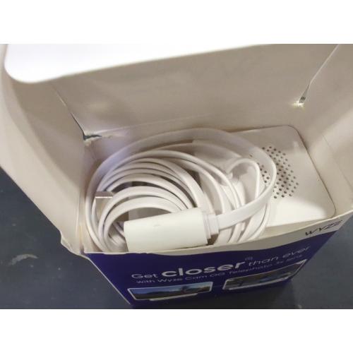 Color White Cam OG Telephoto Indoor/Outdoor 1080p Wi-Fi Smart Home Security Camera with 3X Optical Zoom and Color Night Vision