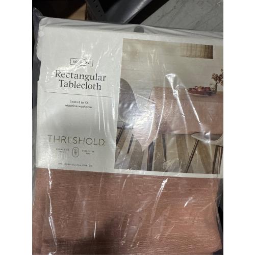 104 X 60 Cotton Chambray Tablecloth Pink - Threshold™