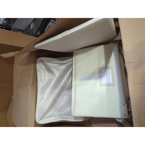 Beige,16''x13.8''x12.2 DocSafe Fireproof Document Box with Lock,2-Layer File Box with Wheels,Collapsible File Storage Organizer with Pockets,Large Portable Office Filing Cabinet for Hanging Folders