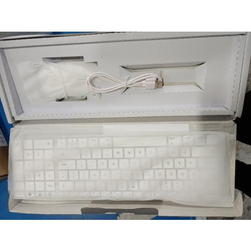 seenda Bluetooth Keyboard and Mouse for Mac, SKM64-2 Multi-Device Rechargeable Slim Wireless Keyboard Mouse Stainless Steel Full Size, Compatible with MacBook Pro/Air, iPad, Mac - White Silver