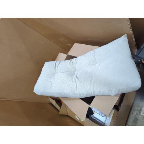 Grey Wedge Pillow Headboard – Backrest Cushion, Reading and Sitting Pillow for Comfort, Ergonomic with Supportive Design, Ideal for Sleeping, Working, Travel, Bedroom, Living Room