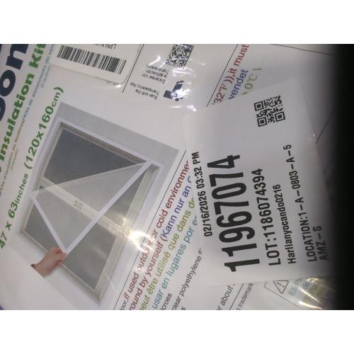 Adjustable Window Insulation Kit 47inX63in(120X160cm) for Winter Keep Cold Out,cuttable Transparent Film 180㎛ Thickness,Easy to Open for Ventilation,Reusable Plastic Window wrap