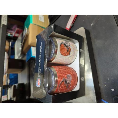 The Memory Company Officially Licensed NFL - 2-Pack Home/Away Leopard SS Stemless Wine Tumblers