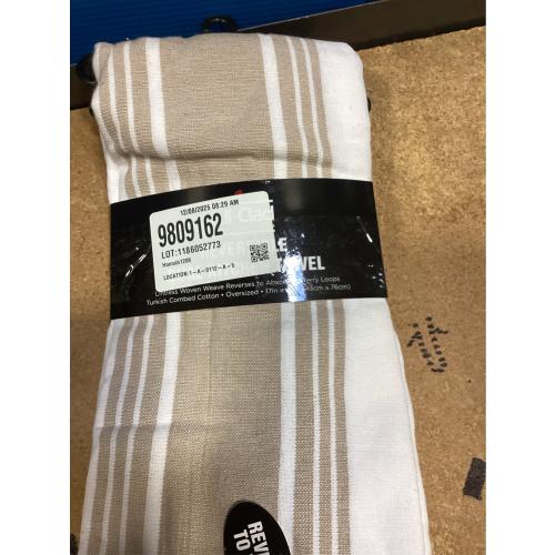 All-Clad Striped Dual Kitchen Towel in Cappuccino 3 PACK