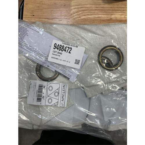 NICETOWN Natural Thick Linen Blend 100% Blackout Curtains 70 Long 2 Panels Set for Bedroom, 34 Wide, Rustic Grommet Thermal Insulated Flax Textured Full Blackout Window Draperies with White Liners