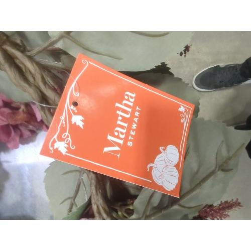 Martha Stewart Purple Decorative Flower Wreath Hanging Pendant for Home and Floral Arrangement for Front Door and Wall Decoration