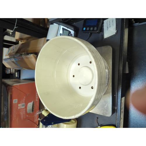 Quarut 10 inch Plastic Flower Pots for Indoor Plants,4 Pack Large Outdoor Planter Pot with Drainage Holes & Saucers,Imitation Wine Barrel Design,for Indoor Outdoor Garden Plants(White)