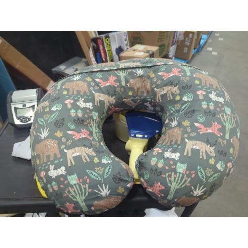 Color Green Boppy Original Nursing Pillow, Green Forest Animals, Ergonomic Nursing Essentials for Bottle and Breastfeeding, Firm Fiber Fill, with Removable Pillow Cover, Machine Washable