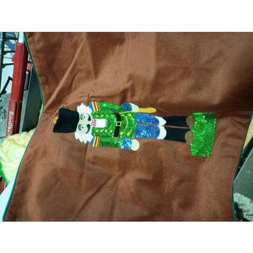 MOCOFO Christmas Embroidered Nutcracker Throw Pillow Cover - Decorative Holiday Cushion Cover (Red, 18” x 18”)