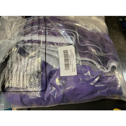 Partisky Purple Polyester Table Skirt for Rectangle Tables 9ft, Wrinkle Resistant Pleated Ruffle Table Cloth for Banquet Wedding Trade Baby Shower Display Gift Dining Table