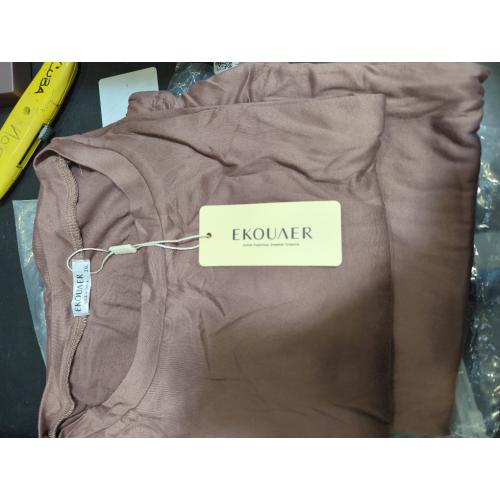 BROWN 2XL Ekouaer Women's Maternity Pajamas Sets 2 Piece Outfits Short Sleeve Shirts and Biker Shorts Pregnancy Loungewear Mama Clothes