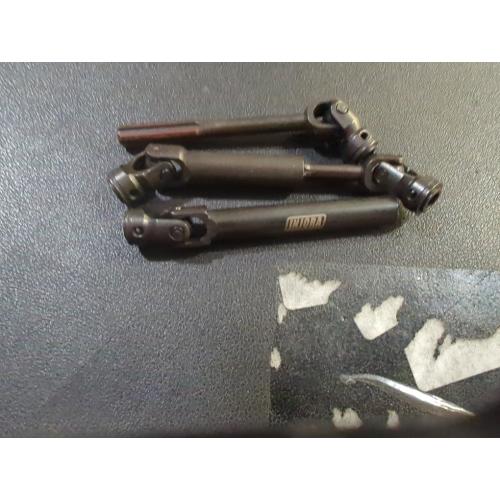 INJORA Drive Shaft Steel Black Front Rear Center Shaft with D Shaped Hole for TRX4M Defender Bronco 1/18 RC Crawler Upgrade, 22g/Set
