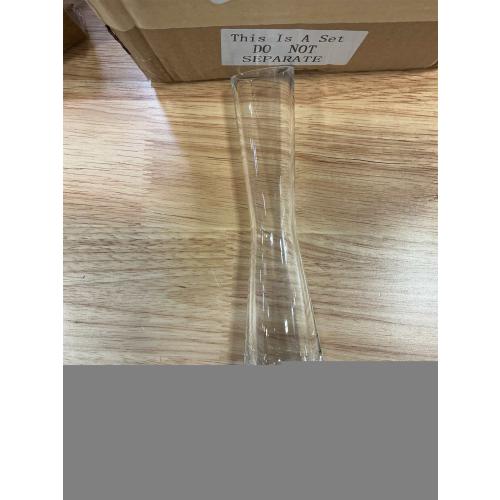 Hewory Glass Bud Vases for Centerpieces Set of 6, Handmade Modern Clear Small Skinny Decorative Single Flower Vase, Minimalist Slim Floral Vase for Home Wedding Party Events Table Decor,