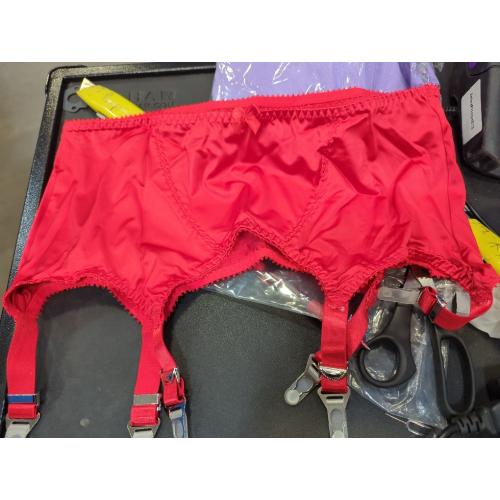 Size XXL Women's Mesh Garter Belt High Waist Suspender Belt with Six Metal Clips for Women‘s Stockings/Lingerie