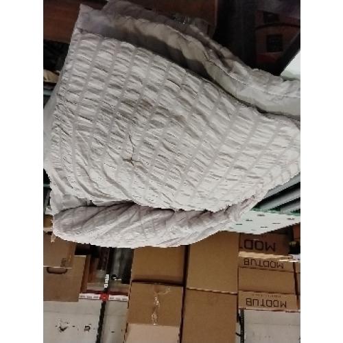 Love's cabin Seersucker Burlwood Queen Comforter Set 7 Pieces, Queen Bed in a Bag, All Season Bedding Set with Comforter, Flat Sheet, Fitted Sheet, Pillowcase and Pillow Sham