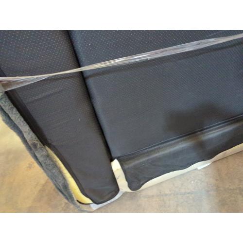 Gray Oversized Upholstered Square Arm Chaise Lounge Full Foam Sofa Couch
