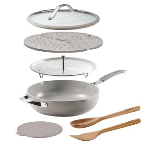 Tramontina 5-quart All-In-One Plus Ceramic Non-Stick Pan, 7-piece Set, Assorted Colors MISSING ACCESSORIES