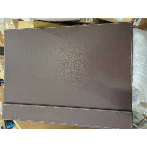 KINGFOM Ultra-Smooth PU Leather Desk Pad & Mat Office Desk Drawing & Writing Board A3/ A4 File Paper Clip Table Protector Mat on Top Large 24''x18'' (Brown)