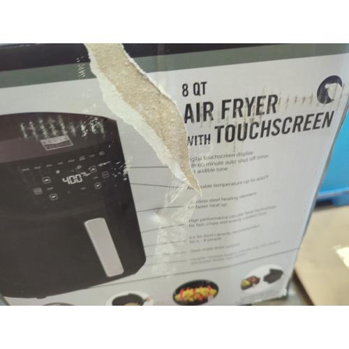 Bella PRO - 8-qt. Touchscreen Air Fryer with Divided Basket - Matte Black