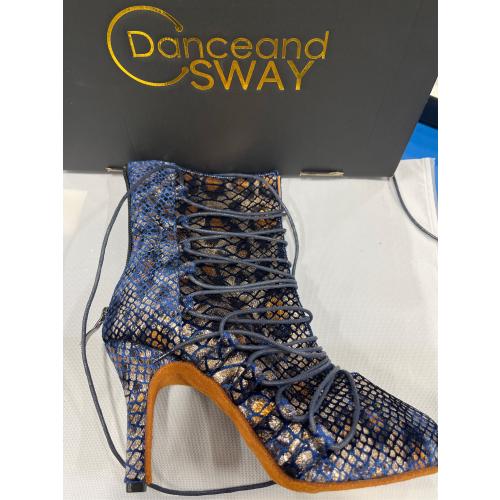 Women's Latin Dance Shoes Mesh Peep Toe Salsa Ballroom Lace-up Ankle Dance Boots. (Size 8.5)