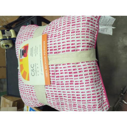 C & C California Home Decorative Pillows Set of 2 Pink And White