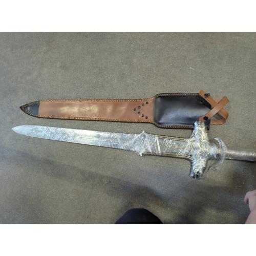Mettleive | Conan The Barbarian Father Sword Full Tang Conan Real Atlantean Barbarian Destroyer Conquering Double Edge Two Sided Cold Steel Sword