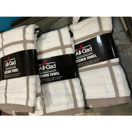 All-Clad Checked Kitchen Towel: Highly Absorbent, Super Soft Long Lasting - 100% Cotton, 17x30 Tea Towel for Cleaning & Drying Dishes, Pans, Glassware, or Countertops, (1-Pack), Titanium Gray
