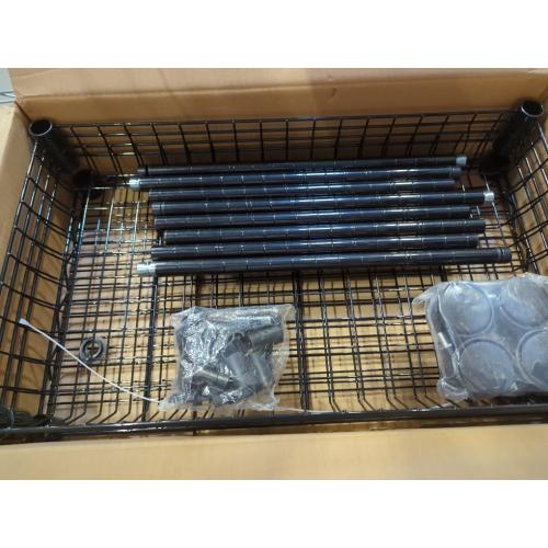 3 Tier Rolling Cart Service Cart Wire Basket Shelf Storage Trolley Shelf 2 Bottoms for Choose(Castor or Leveling Feet) for Office,Kitchen,Black(23.23 L x 13.11 W x 32.28 H)