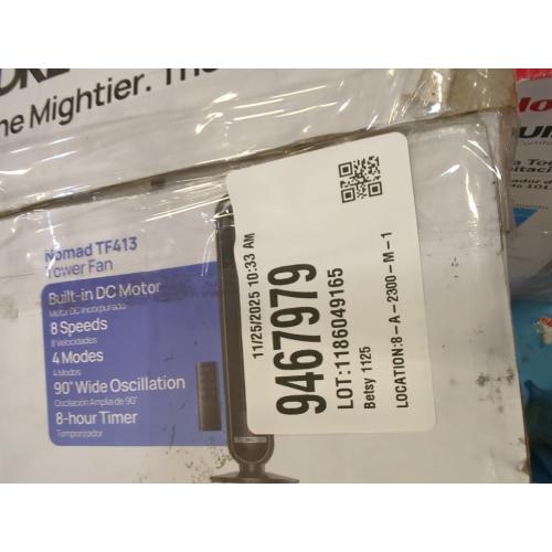 Dreo Nomad 36 Quiet Bladeless Oscillating Tower Fan Black/Silver