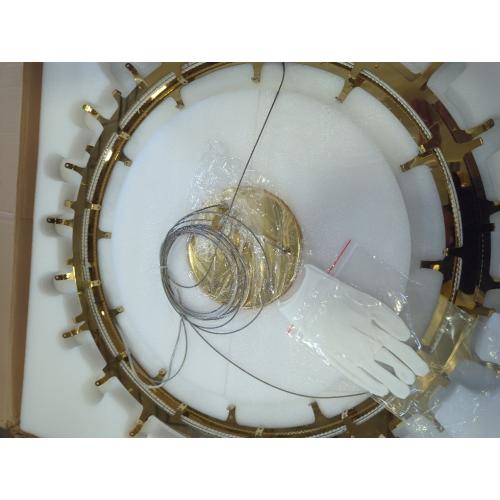 D32’’ Flower Luxury Crystal Modern LED Chandelier Gold Dimmable 3000-6500K Large Contemporary Chandeliers Light with Remote Control for High Ceiling Foyer Living Room Bedroom Entryway