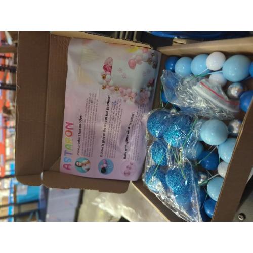 ASTARON 50 Pcs Ball Cake Topper Sticks Mini Balloons for Decorating Supplies Foam Balls Cake Toppers for Baby Shower, Birthday - Blue Series