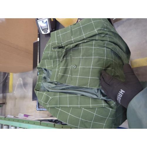 Size XXL color green Men's Slim Fit 3 Piece Plaid Suit Set,Business Formal Attire Solid Blazer Jacket Vest Pants