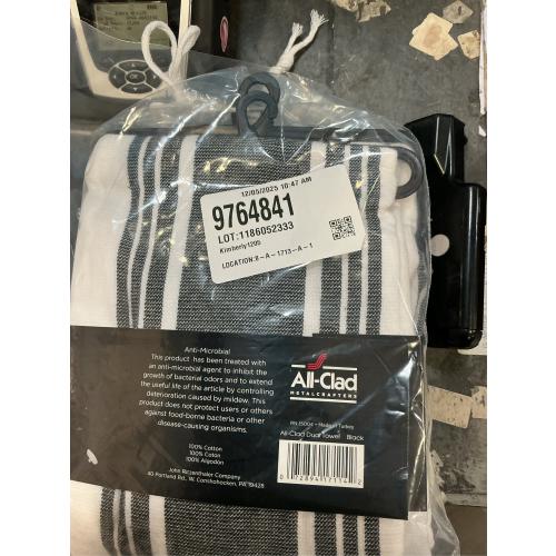 All-Clad Striped Dual Kitchen Towel in Black