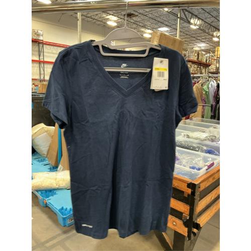 SIZE SMALL.   Nike Women's Dry V-Neck T-Shirt-navy-s