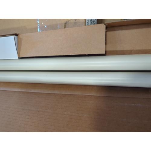 BlastHome® Non-Adjustable Luxury Curtain Rods for Windows, 1 ¼” Rod Set, 8 foot Fixed Length (Two Rods Connect for a Seamless Look), Brushed White