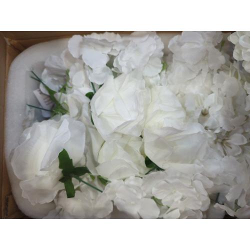 Artificial Cherry Blossom Rose Wedding Arch Flowers, Wedding Welcome Signs Floral Greenery Arrangements, Fake Flower Garland Green Leaves Rose for Home Decor Ceremony Backdrop Decor (Main flower)