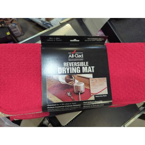 All-Clad Premium Reversible Dish Drying Mat for Kitchen: 16 x 28 Ultra-Absorbent, Long-Lasting, No Condensation, and Oversized for Large Pots and Pans - 1 Pack, Chili