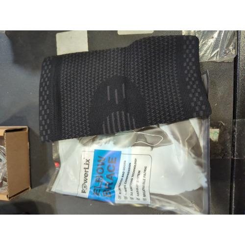 Black Size M POWERLIX Elbow Brace Compression Support - Elbow Sleeve for Tendonitis, Tennis Elbow Brace and Golfers Elbow Treatment, Arthritis, Workouts, Weightlifting – Reduce Elbow Pain (Black, M)