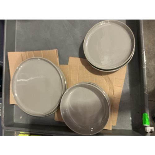 Safdie,  12 Piece Alma Stoneware Dinnerware Set GRAY (3 missing) (1 chipped)