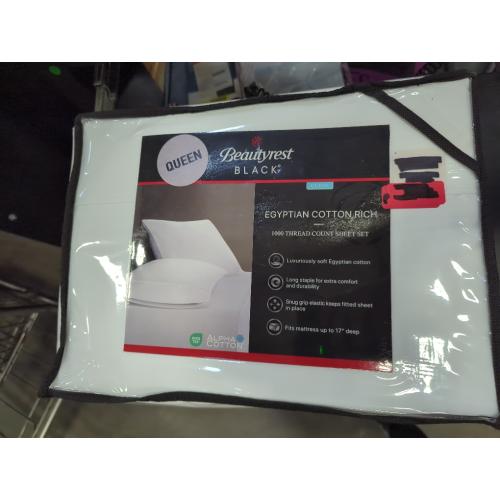 Beautyrest White Queen Egyptian Cotton Rich 1000 Thread Count Sheet Set
