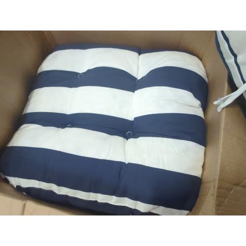Outdoor Chair Cushions, Tufted Back Patio Furniture Cushions Set of 2, Water Repellent Wicker High Back Chair Cushion for Home Garden Lounge Deep Chairs, 42x21x4 Inch, Cabana Navy