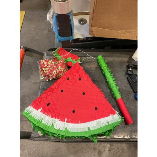 Sratte Watermelon Piñata Fruit Summer Theme Includes Stick Blindfold Confetti Small Fruit Piñata Birthday Party Decorations for Fiestas Summer Tropical Party Supplies Carnival Game