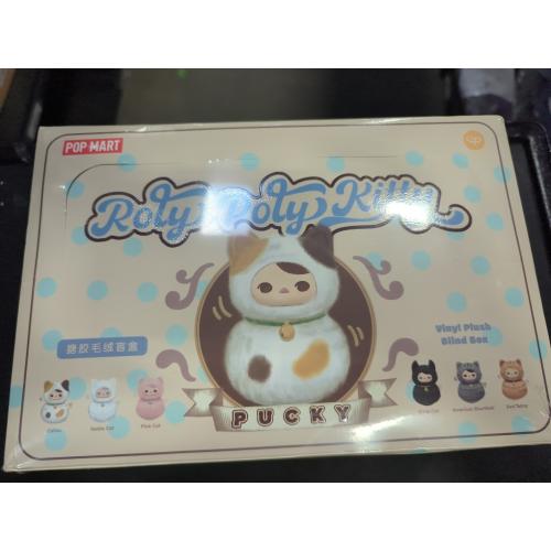 6 Piece POP MART PUCKY Roly-Poly Kitty Series-Vinyl Plush Blind Box, 6PCs PUCKY Blind Box Figures, Random Design Action Figures Collectible Toys Home Decorations, Holiday Birthday Gifts,Whole Set