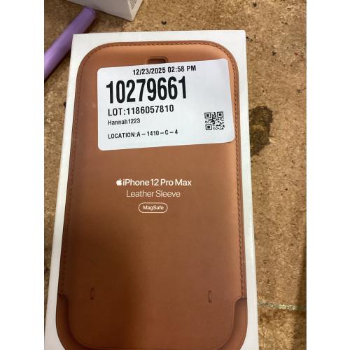 Official Leather Sleeve for MagSafe for iPhone 12 Pro Max - Saddle Brown