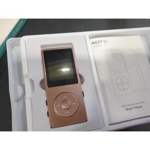 AGPTEK A02 MP3 Player with Bluetooth 5.3, 1.8 inch Screen Portable Music Player with Speaker, FM Radio, Voice Recorder, Supports Expanded Up to 128GB(Rose Gold, 64GB)