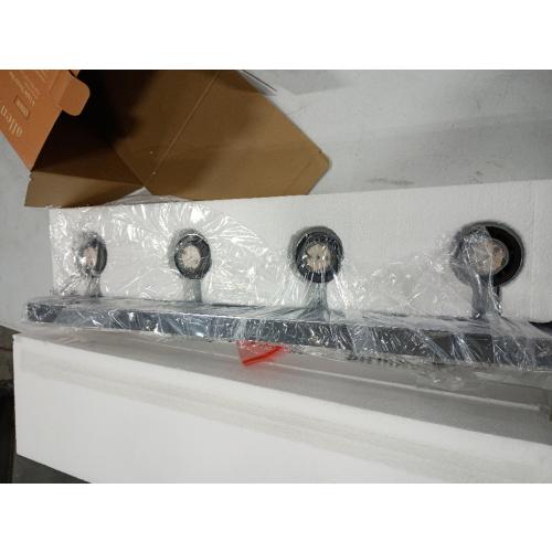 allen   roth Quinn 4-Light Chrome Modern/Contemporary Vanity Light (missing 1 clear glass and Crystal Shades)