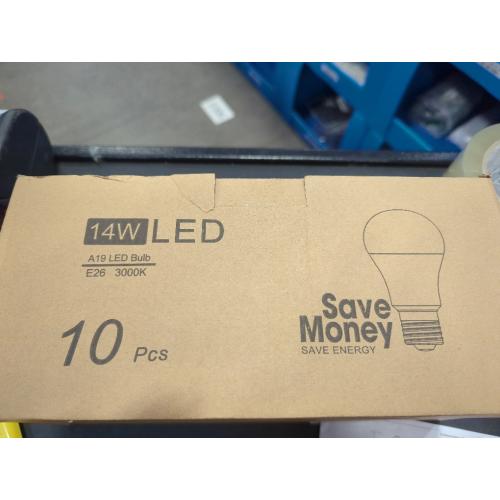 Warm White 10-Pack 14W LED Dimmable Light Bulbs, 100W Equivalent, A19 LED Bulbs - 1500LM, Warm White 3000K, No Flicker, E26 Base for Kitchen, Bedroom, Office