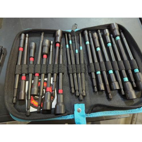 SHALL 20PCS Magnetic Nut Driver Set, 6” Long Nut Drivers for Impact Drill, SAE & Metric 1/4” Hex Shank Nut Driver Bit & Impact Drill Driver Bit w/Power Screwdriver Bits PH1/PH2/SQ2/T20, Storage Bag